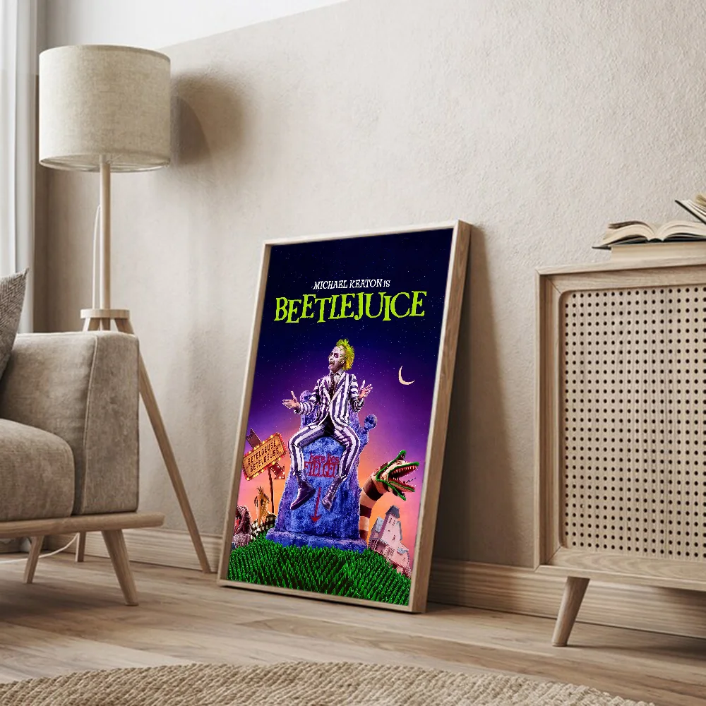 Classic Movie Beetlejuice Horror Comedy Anime Posters Sticky HD Quality Wall Art Retro For Home Kawaii Room Decor