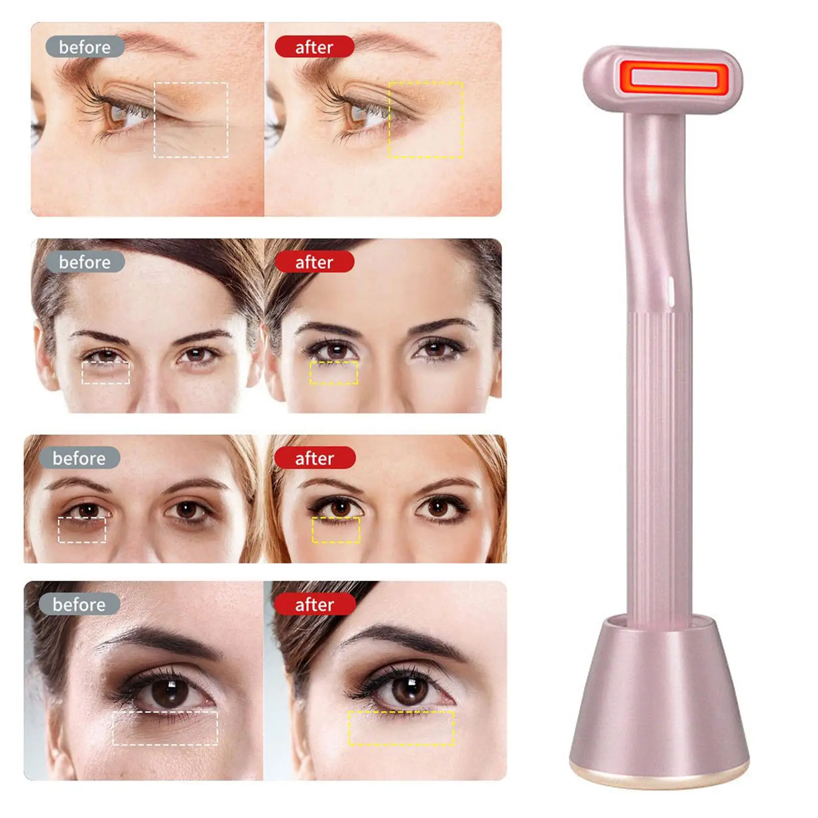 Eye Massager Hot Compress Promote Essence Absorption Vibration Import 350MA Rechargeable for Bags Puffiness Wand |