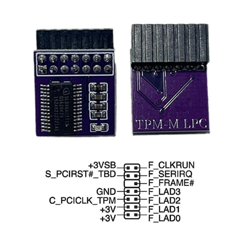 Модуль безопасности шифрования TPM 2.0 LPC 14Pin TPM2.0 удаленной карты для 8.1/7/10