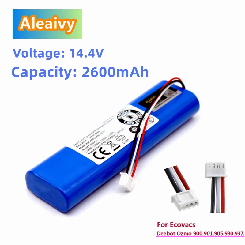 

Сменный аккумулятор для робота-пылесоса Ecovacs Deebot Ozmo 14,4, 2600 в, 920930901905937900 мАч