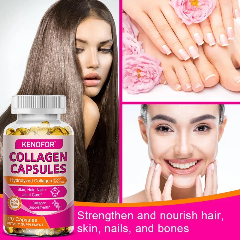 

Kenofor Hydrolyzed Collagen Peptide Supplement Helps Reduce Wrinkles,Tighten Skin,and Promote Healthy Hair,Skin,Nails,and Joints