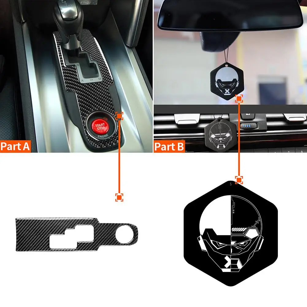 

Gear Panel Decorative Stickers Carbon Fiber Pattern Waterproof Left Right Driving Universal Compatible For Nissan Gtr R35