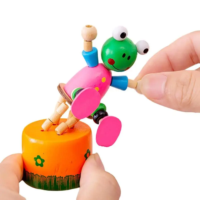 

Wooden Puppet Toy Clown Figure Swing Clown Finger Puppet Function Clown Shape For Home Children's Toy For Child's Room Home