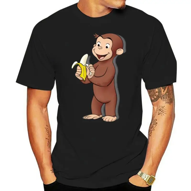 Curious George T Shirt Curious George T-Shirt 100 Cotton Classic Tee Shirt Fun Short Sleeves Plus size  Printed Male Tshirt