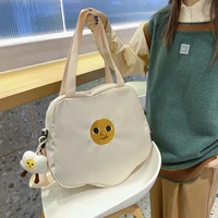 womens shoulder bags 2022 kawaii nylon tote bags girls shopper fashion large capacity cute cartoon embroidery pattern handbags