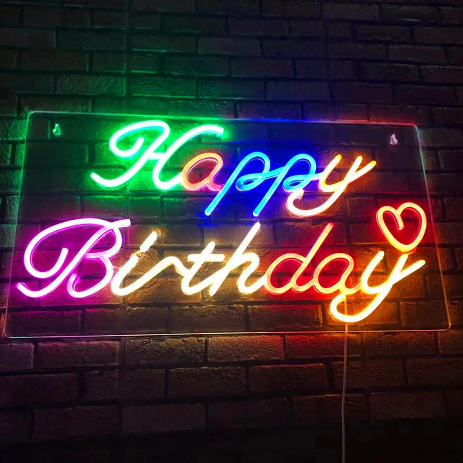 

Happy Birthday LED Neon Glowing Letters Neon Birthday Party Supplies