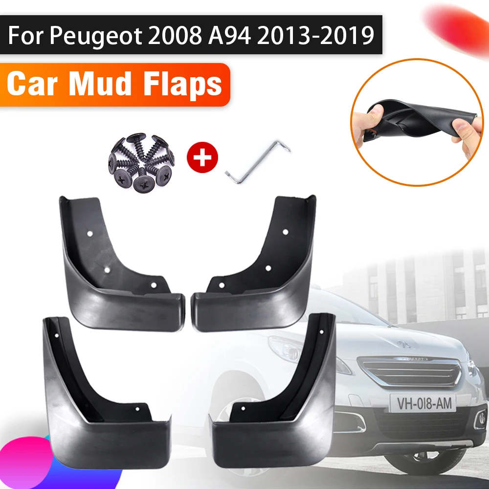 

Car Mudguards For Peugeot 2008 Accessories A94 2013~2019 2015 2018 4X Mud Flaps Front Rear Fenders Car Accessories Splash Guards
