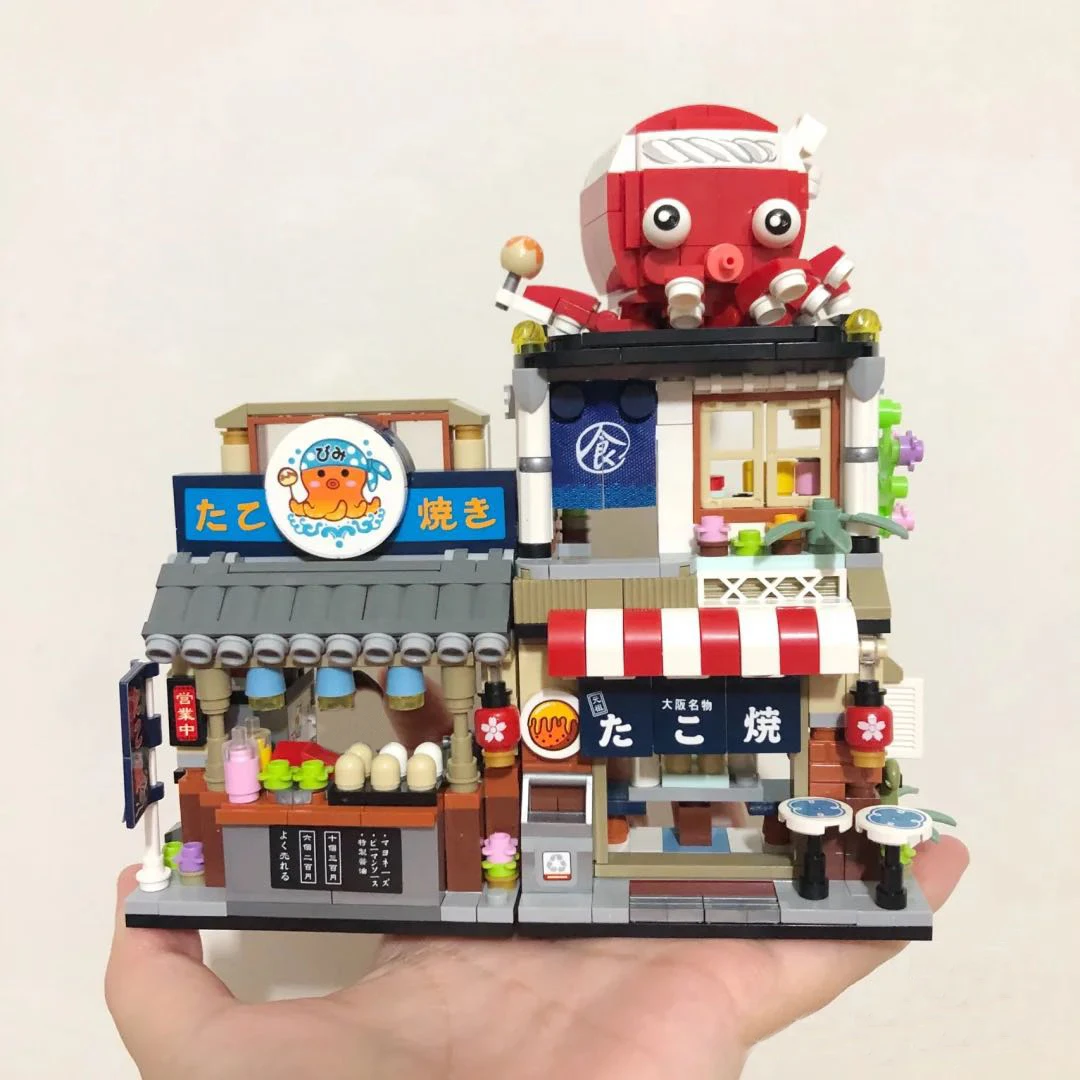 New LOZ Creative Sea Fish Food House Model Building Block MOC Retail Store With Figure Dolls Bricks Sets Boys Toys Kids Gifts images - 6