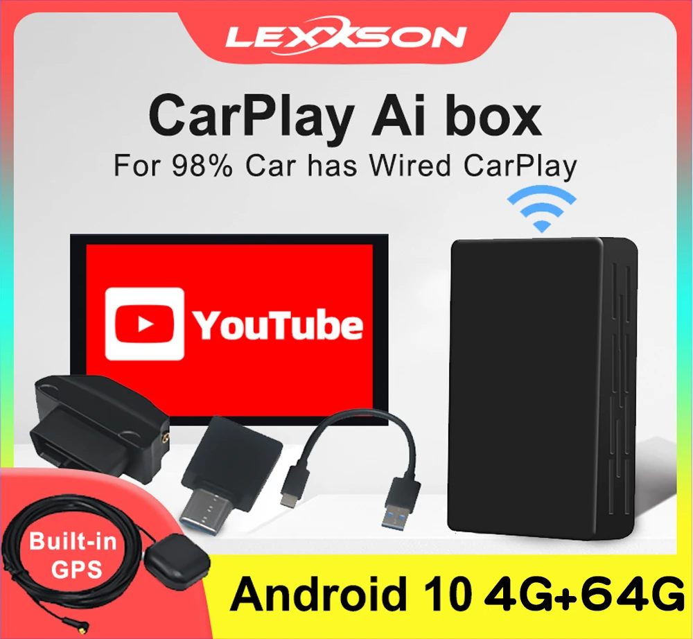 

Автомобильный мультимедийный плеер 4 Гб + 64 Гб CarPlay Ai Box Android 10 для Audi Benz Volvo VW Lexus Peugeot Toyota Niassn GPS авто поддержка SWC