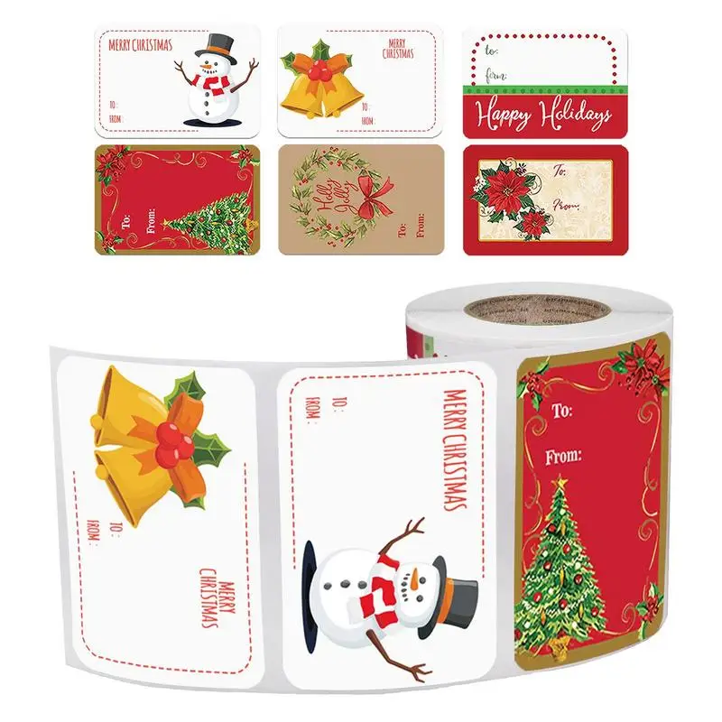 

Christmas Card Stickers 250pcs In 1 Roll Holiday Stickers For Envelopes Self Adhesive Christmas Tags Present Labels For Holiday