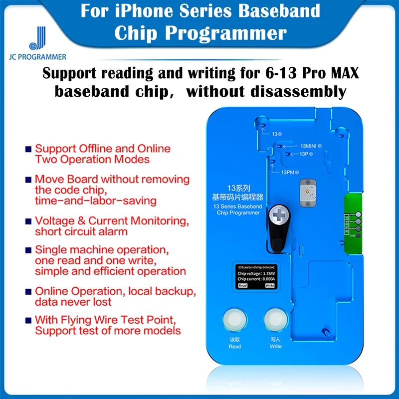 JC JCID For iPhone 6-12 13 Pro Max Chip Free Read Write Repair Logic Baseband Test Stand EEPROM Integrated Chip Programmer Tools
