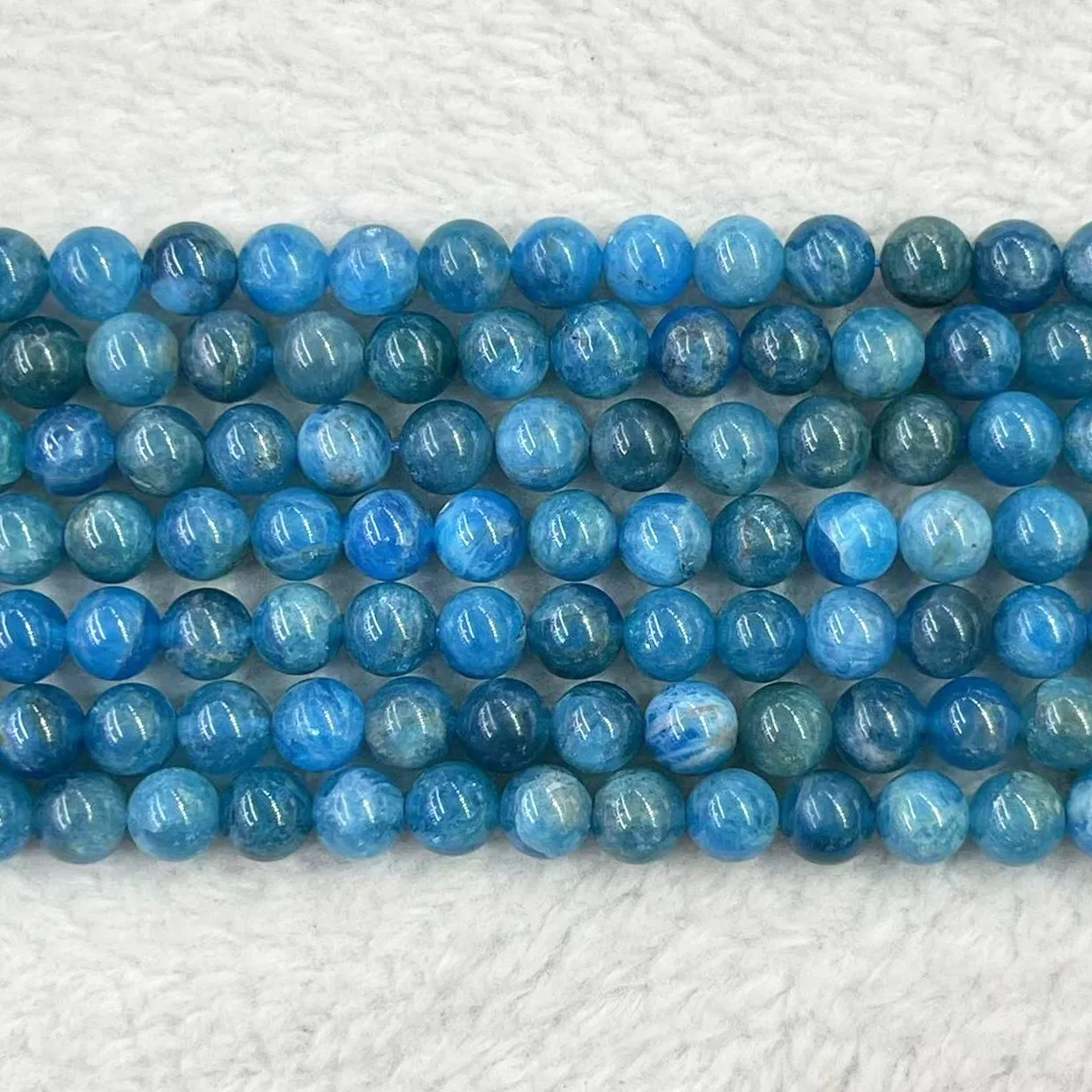 High Quality Natural Light Blue Apatite Stone Round Loose Beads 4/6/8/10MM For DIY Bracelet Earrings Jewelry Making Accessories