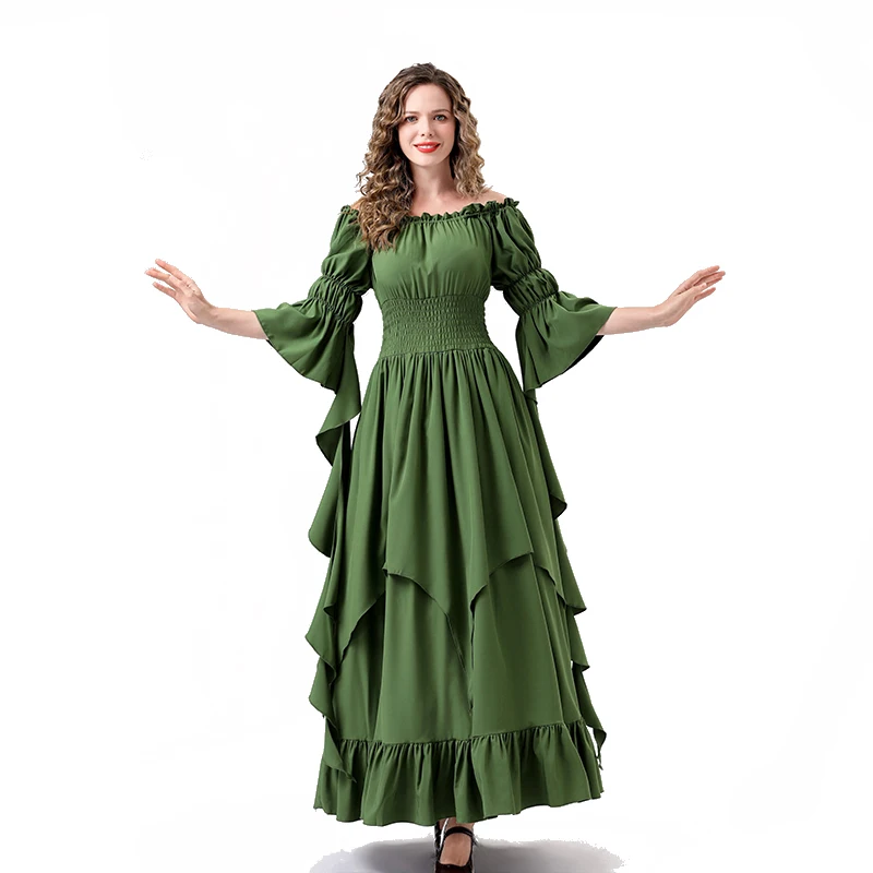 Женский длинный костюм принцессы средневековой длины