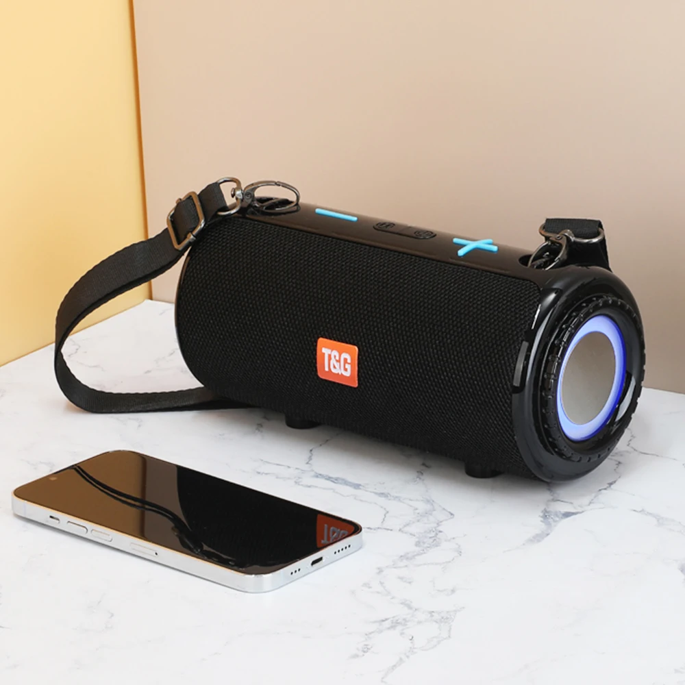 

Rechargeable Portable Dj Speaker Wireless BT5.3 360 Stereo subwoofer Speakers with Strap Dual Horn Big Volume TWS FM Boombox