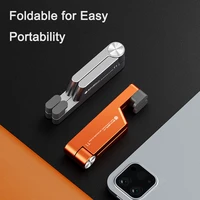 universal mini size aluminum portable folding desk mount holder bracket for iphone mobile phone cradle foldable stand for ipad