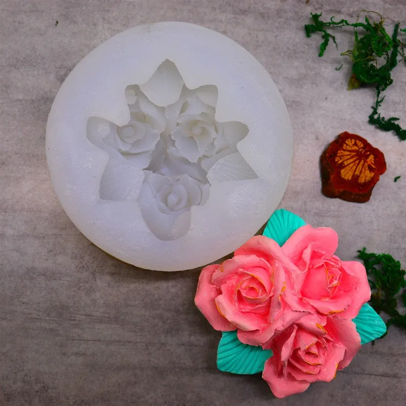 

Valentine's Day Rose Flower Chocolate Silicone Mold Mousse Cake DIY Cake Decoration Tools Handmade Soap Mold