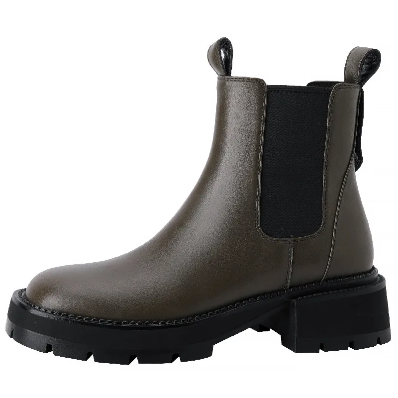 

Dilalula Autumn Winter Ankle Boots For Women Outdoor Casual Working Comfort Thick Heels Genuine Leather Splicing Shoes Woman