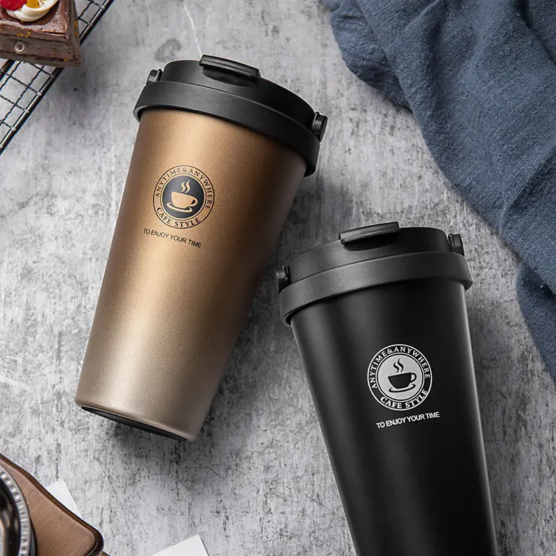 

500ML Stainless Steel Coffee Thermos Water Bottle Thermal Office Coffee Cup Mug Vacuum Insulated Tea Tumbler Portable Drinkware