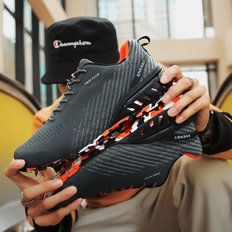 SALUDAS Men Trail Running Shoes Breathable Lightweight Male Tennis Sneakers Casual Outdoor Non-slip Jogging Walking Shoes