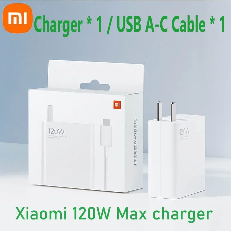 

Оригинальное зарядное устройство для смартфона xiaomi, макс. мощность 120 Вт, выход для зарядки смартфона, USB Type-C QC 3,0, адаптер для быстрой зарядки...