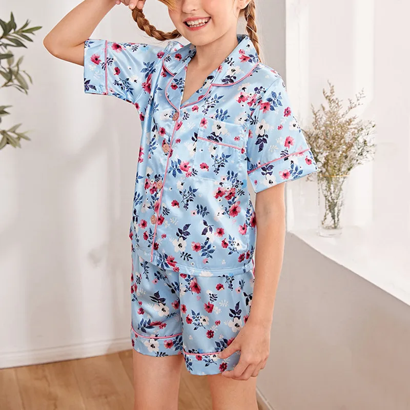 

Новинка 2023, Детская Пижама, милый мультяшный домашний костюм с коротким рукавом для девочек