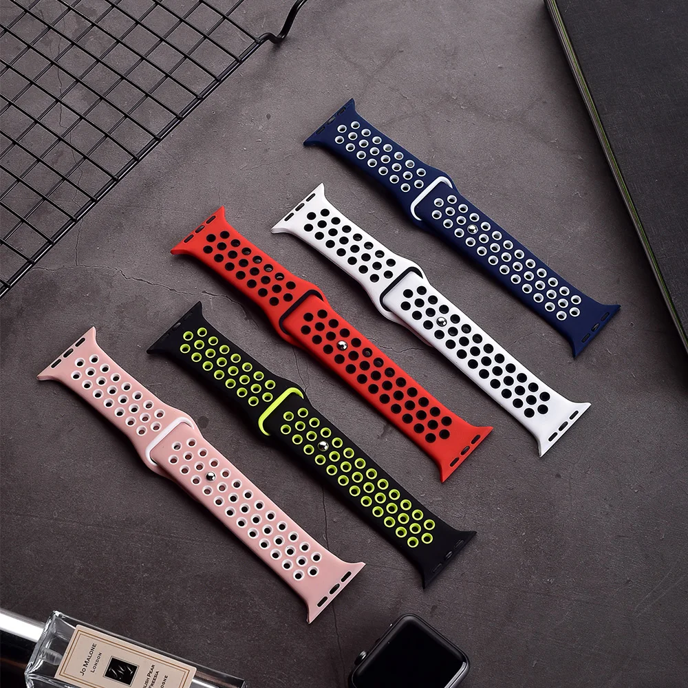 

Silicone Strap For Apple Watch Ultra band 49mm 44mm 45mm 41mm 40mm 42mm 38mm 49 45 mm Bracelet iWatch series 8 7 3 4 5 6 se Band