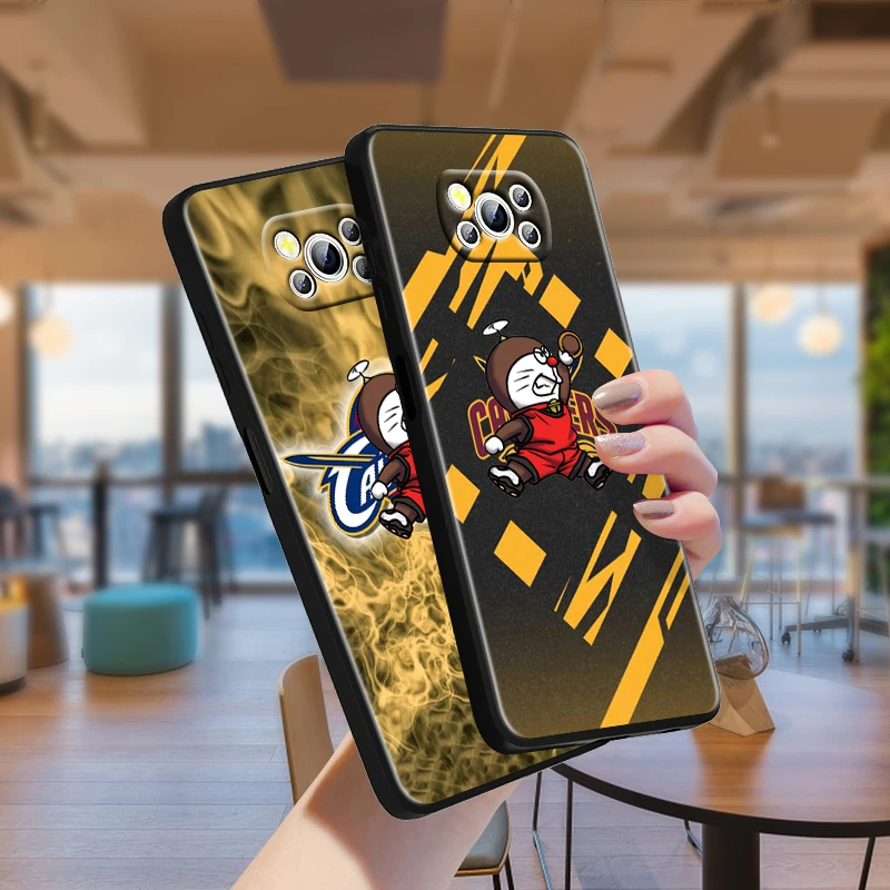 

Doraemon football team For Xiaomi Poco M4 X3 F3 GT NFC M3 C3 M2 F2 F1 X2 Pro Mi Mix3 Black Phone Case Fundas Coque Capa