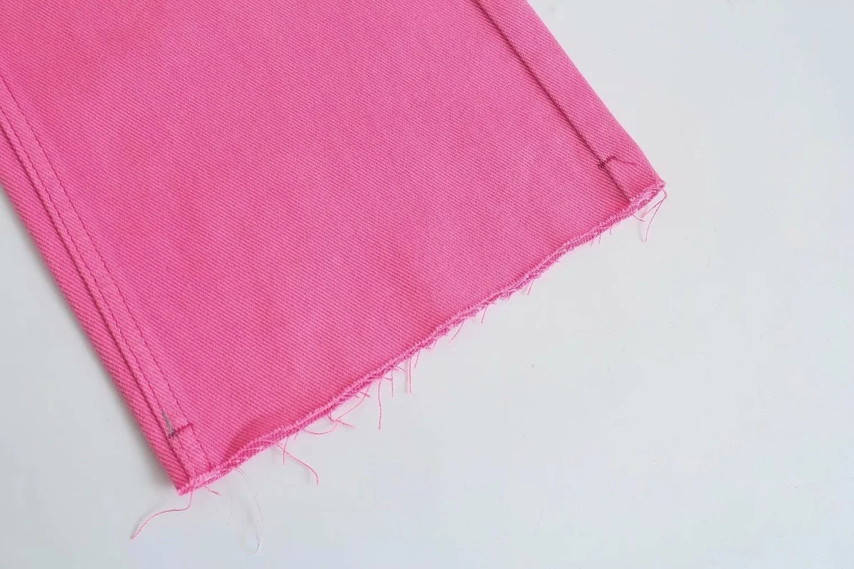 Women Pants 2023 Fashion Summer Sweet Pink Denim Jeans Trousers Y2k Classic Pop Cute High Waist Wide Leg Pant Female Streetwear