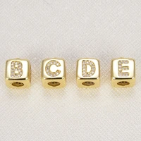 luxury letter rudder dice micro pave clasps bead accessories copper zircon connectors diy jewelry making supplies craft b c d e