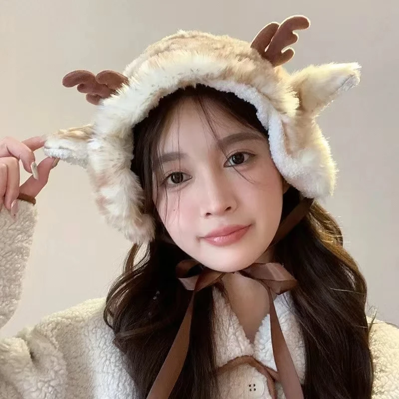 Симпатичные шапки-ушанки из искусственного меха с кружевом Женская