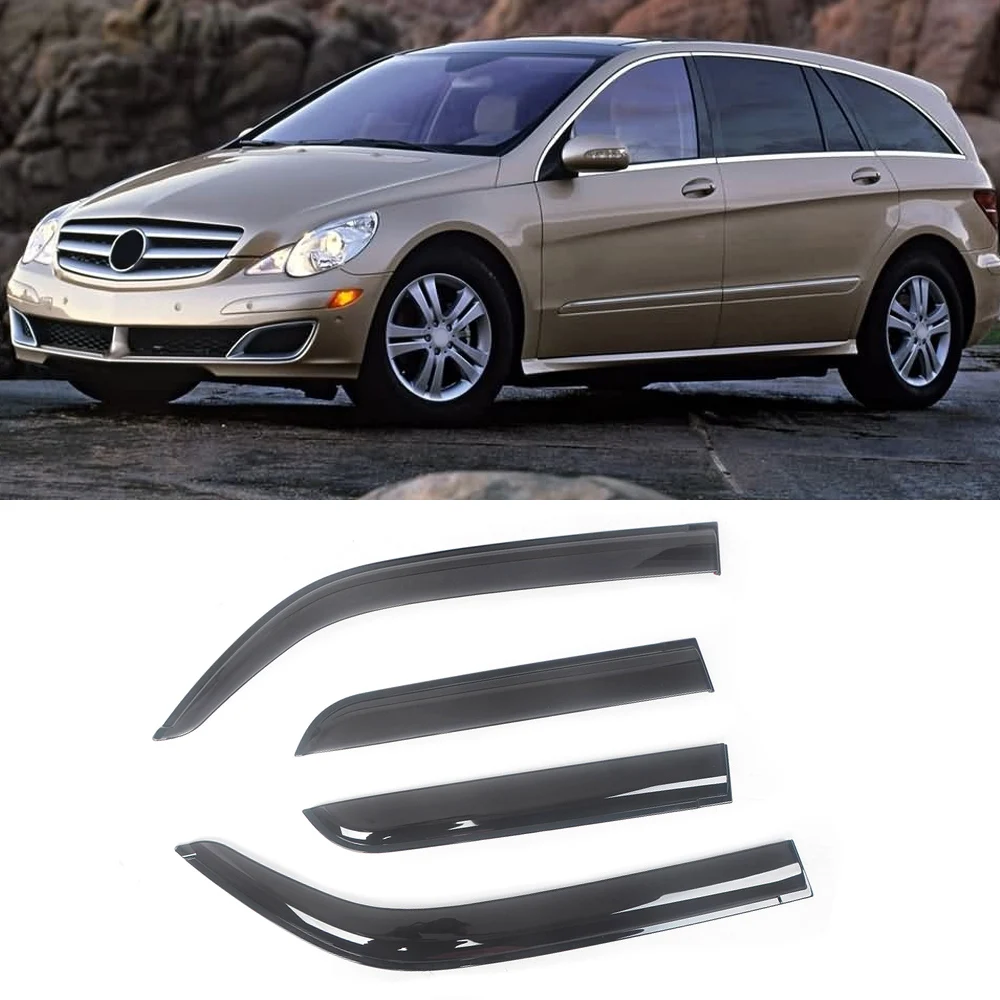

For Mercedes-Benz R-Class W251 2006-2010 Auto Black Car Side Window Visor Guard Vent Awnings Shelters Rain Guard Door Ventvisor