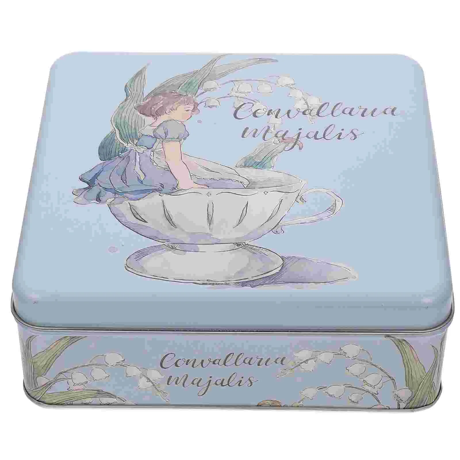

Tinplate Cookie Box Empty Square Biscuit Box Candy Box Gift Wrapping Case