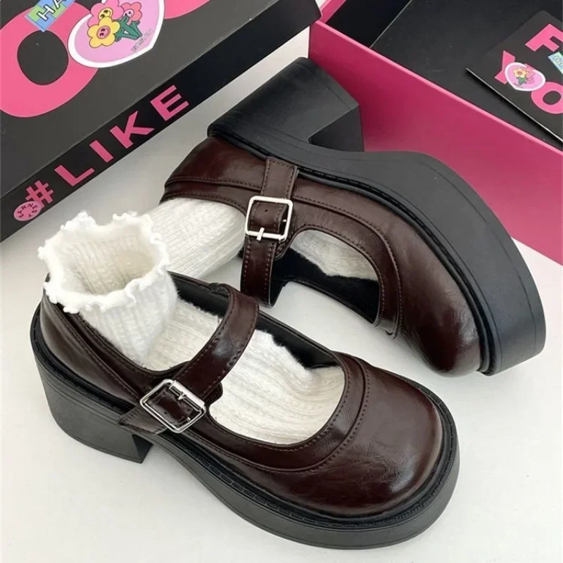 Модные белые туфли-лодочки на платформе для женщин туфли Джейн очень высоком