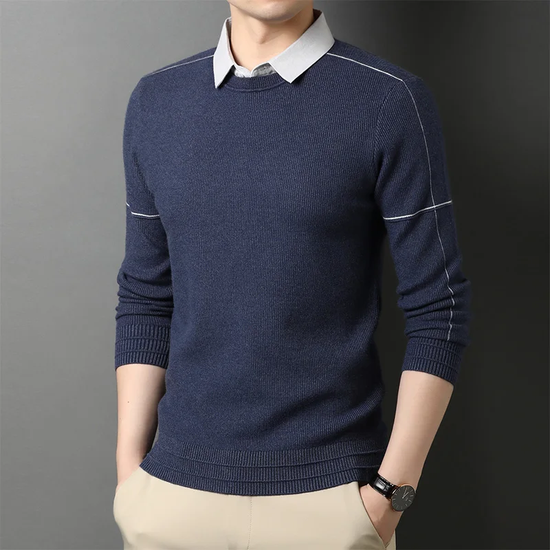 

2023 new Spring and autumn long-sleeved Sweaters men handsome bottoming shirt 9803