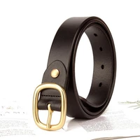 high quality pure copper pin buckle wide belt womens top layer cowhide casual all match women genuine leather jeans belt