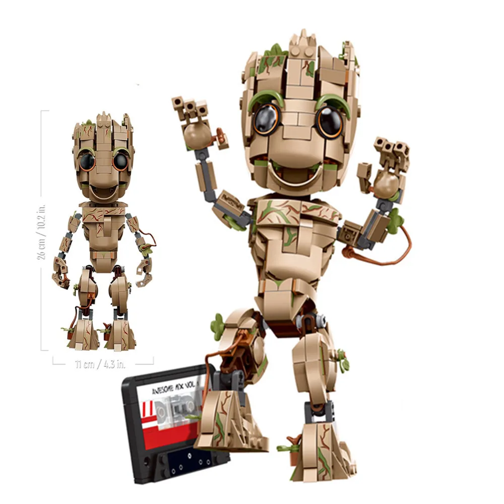 

Fit 76217 DISNEY Marvel Avengers I AM Groot Super Guardians Galaxy Heroes Building Block Bricks DIY Toy Gift Kid Boys Set