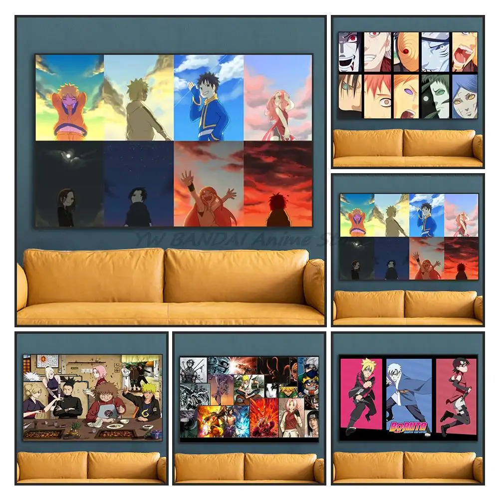 

naruto anime figure Canvas paintings Pictures Prints akatsuki Japanese Manga poster Room Decoration tableau decoration mural