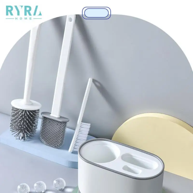 

Силиконовая щетка для унитаза из ТПР, гибкий настенный держатель для очистки унитаза с плоской головкой, аксессуары для ванной комнаты, Нов...