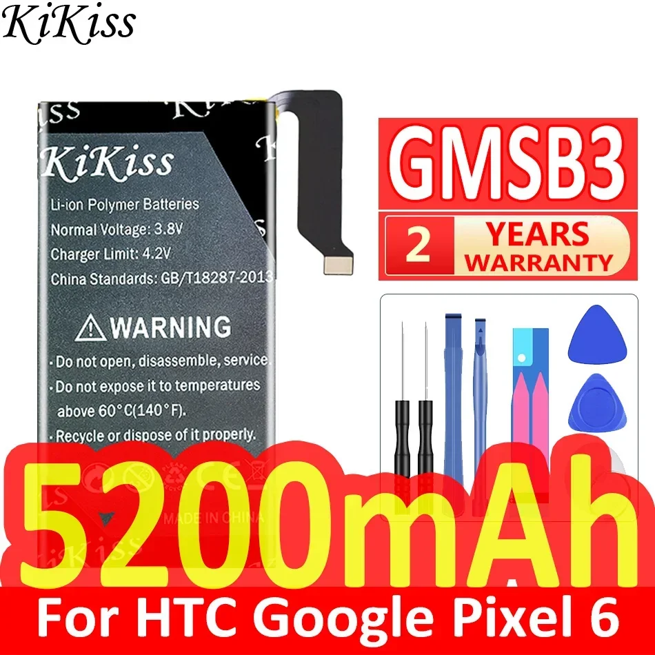 Мощная батарея 5200 мАч/5800 мач KiKiss GMSB3 G63QN для HTC Google Pixel 6 Pro Pixel6 6Pro