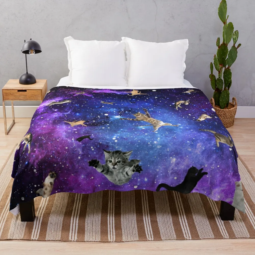 

Space Cats Throw Blanket flannel blanket hairy blanket quilt blanket baby blanket