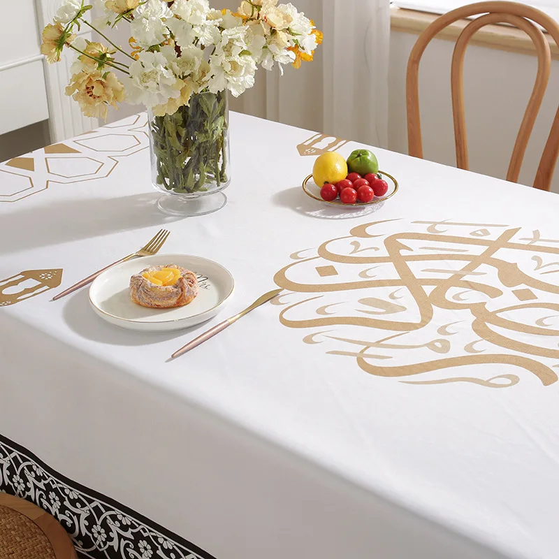 ИД Рамадан скатерть для стола Декор Мубарак Луна прямоугольная обеденная