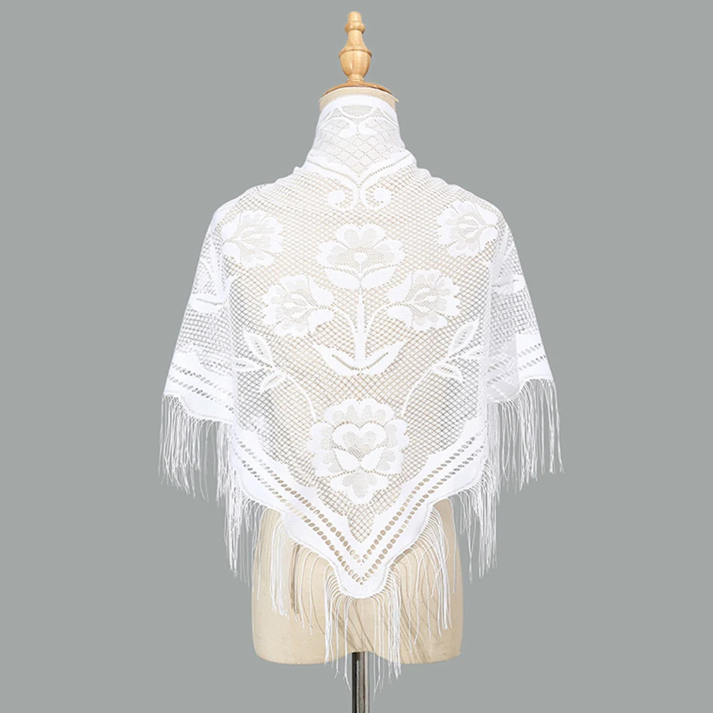 Модная церковная шаль кружевная вуаль полиэстеровый шарф бандана женский