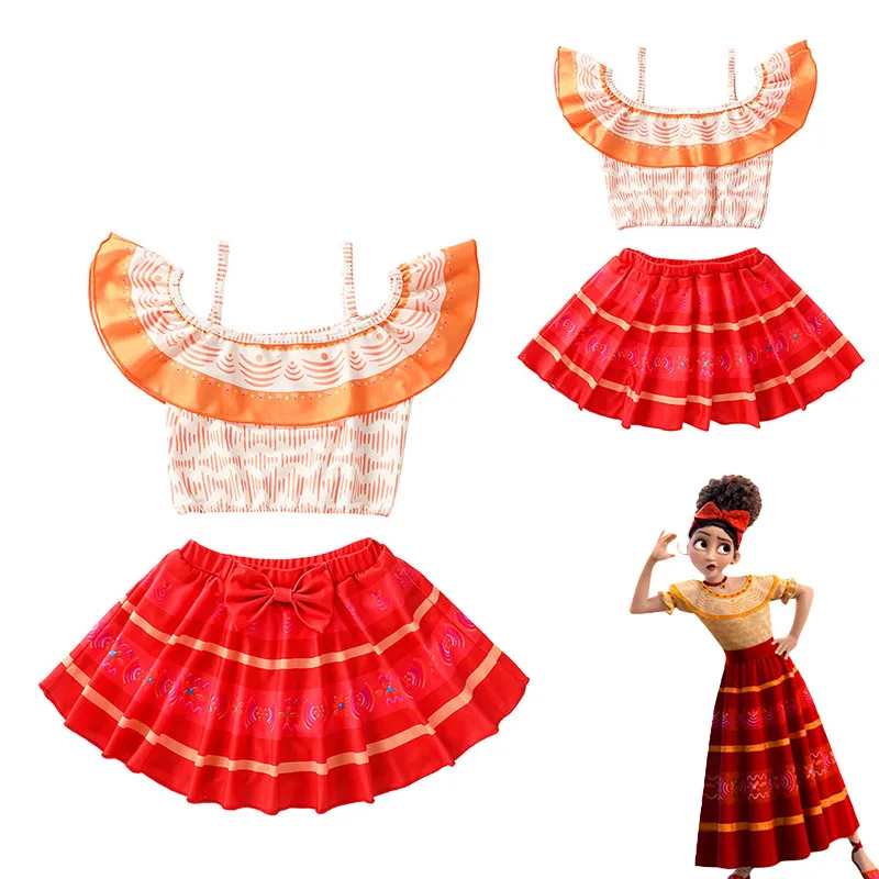 

Kids Encanto Dolores Two Piece Bikini Suits for Girls Swimsuit Children Swimwear Bathing Suit Princess Cinderella Tiana Dress