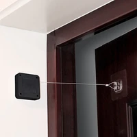 door closer automatic door closer free punch household simple buffer door close artifact pull rope closed sliding door mute