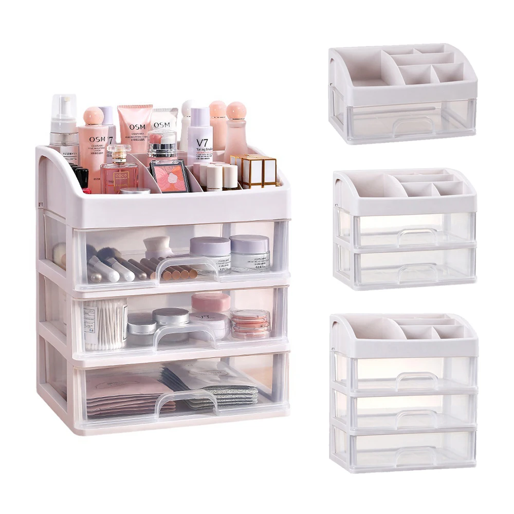 Пластиковая коробка для хранения косметики 1/2/3 слоя органайзер макияжа кистей