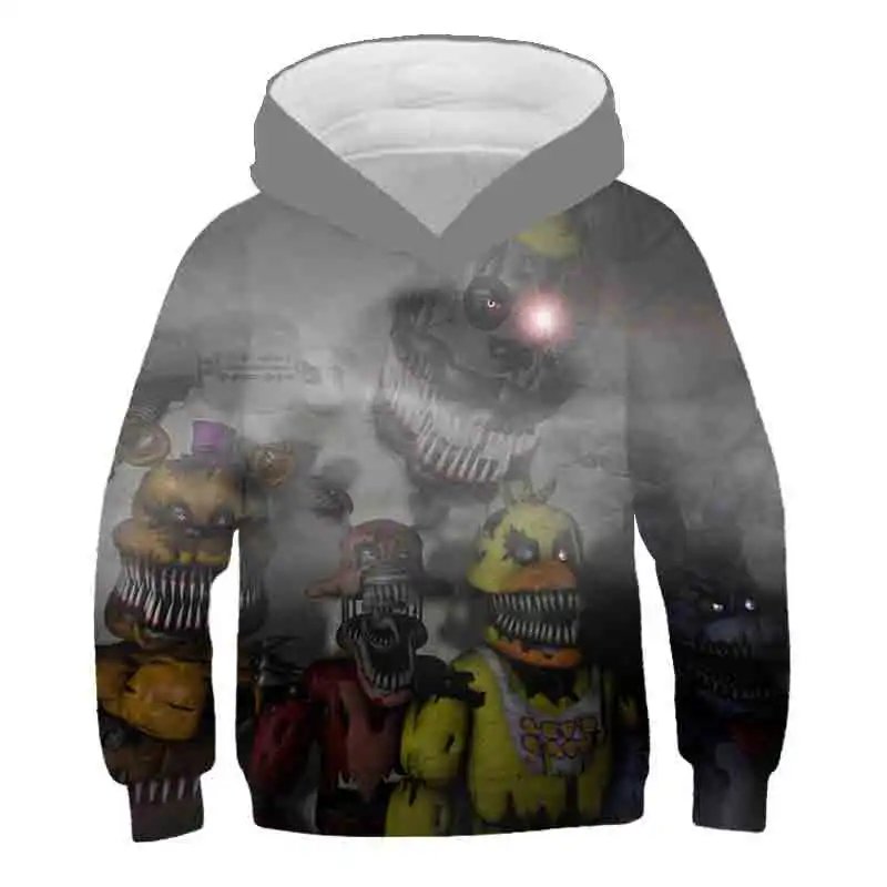 Five Nights Freddy Hoodie 4-14 Years Children Cartoon Creative Freddy Cool Graphic Print Fashion Streetware Boy's Clothes 2023 images - 6