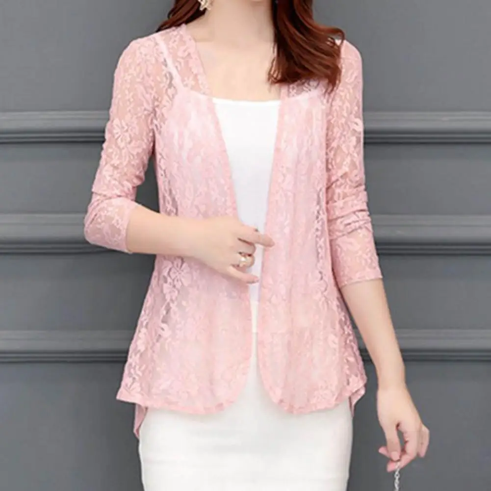 

Прозрачная быстросохнущая кружевная однотонная Весенняя женская куртка для свиданий