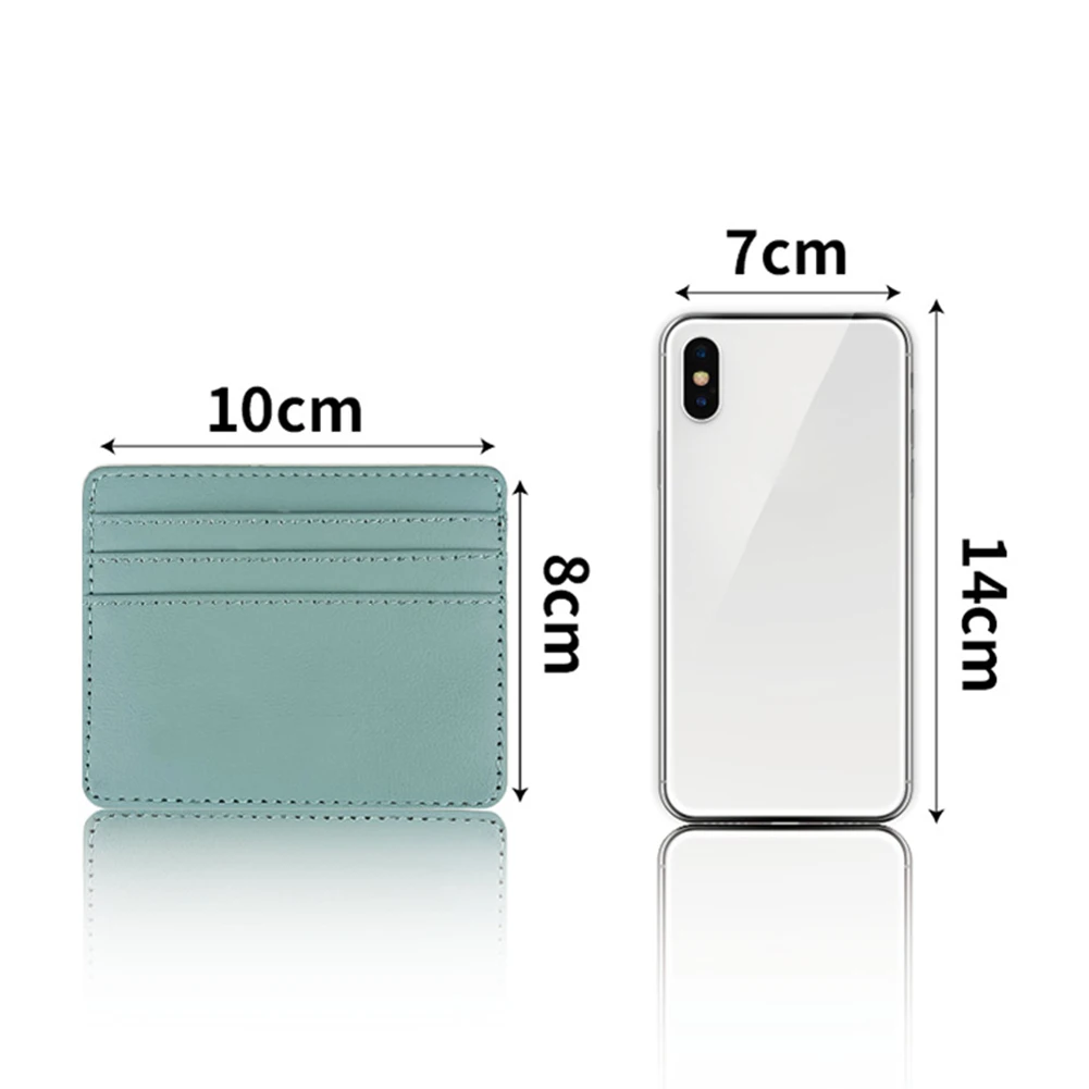 Pu Leather ID Card Holder Candy Color Bank Credit Card Gift Box Multi Slot Slim Card Case