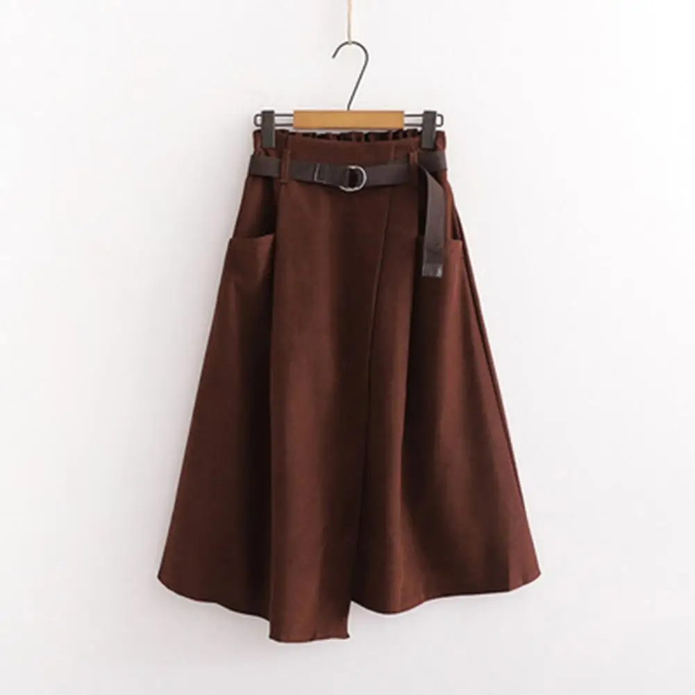 

Party Skirt Two Pockets Women Skirt Office Lady Irregular A-Line Midi Dress
