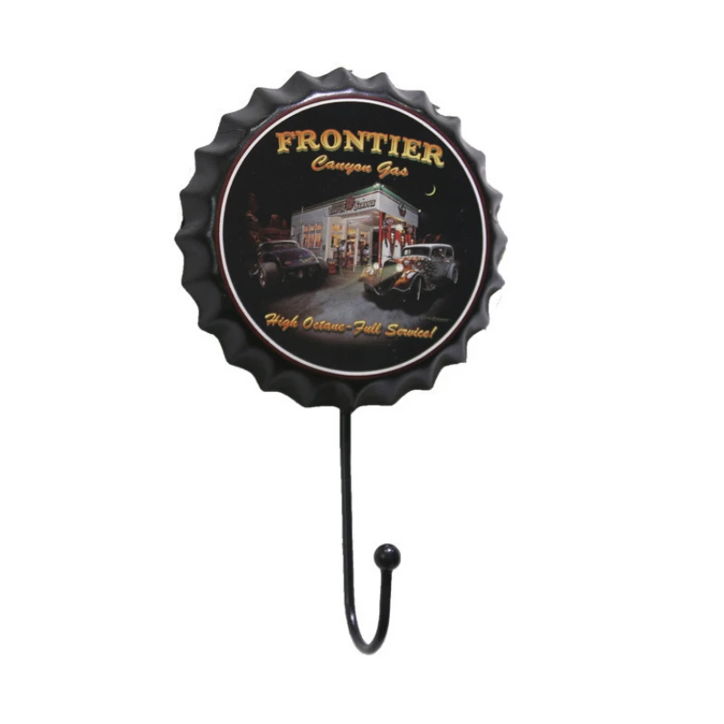 

American country retro iron hanger personality creative beer cap key hook three-dimensional shape home wall decoration